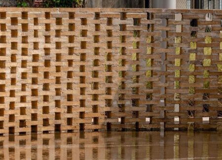 Pierced brick serpentine wall